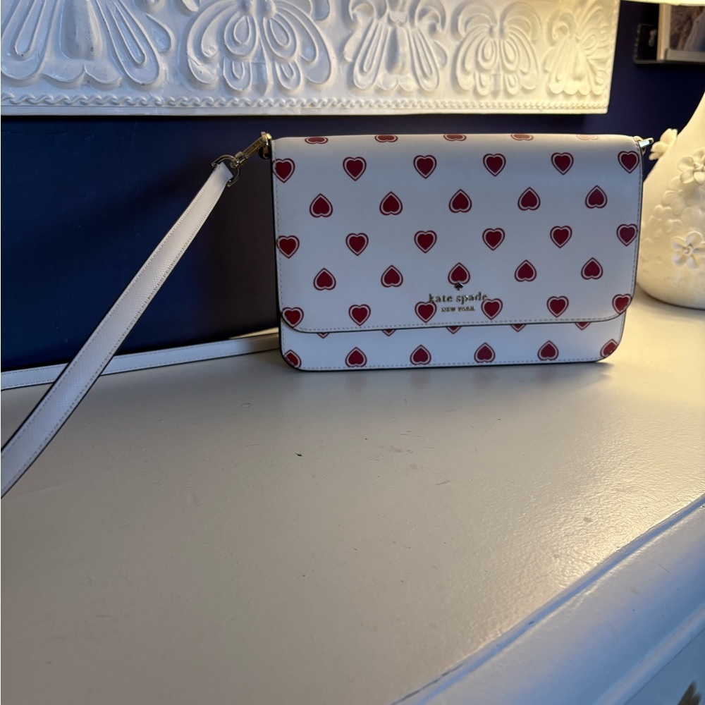 Kate Spade Red Heart Pattern Crossbody Bag